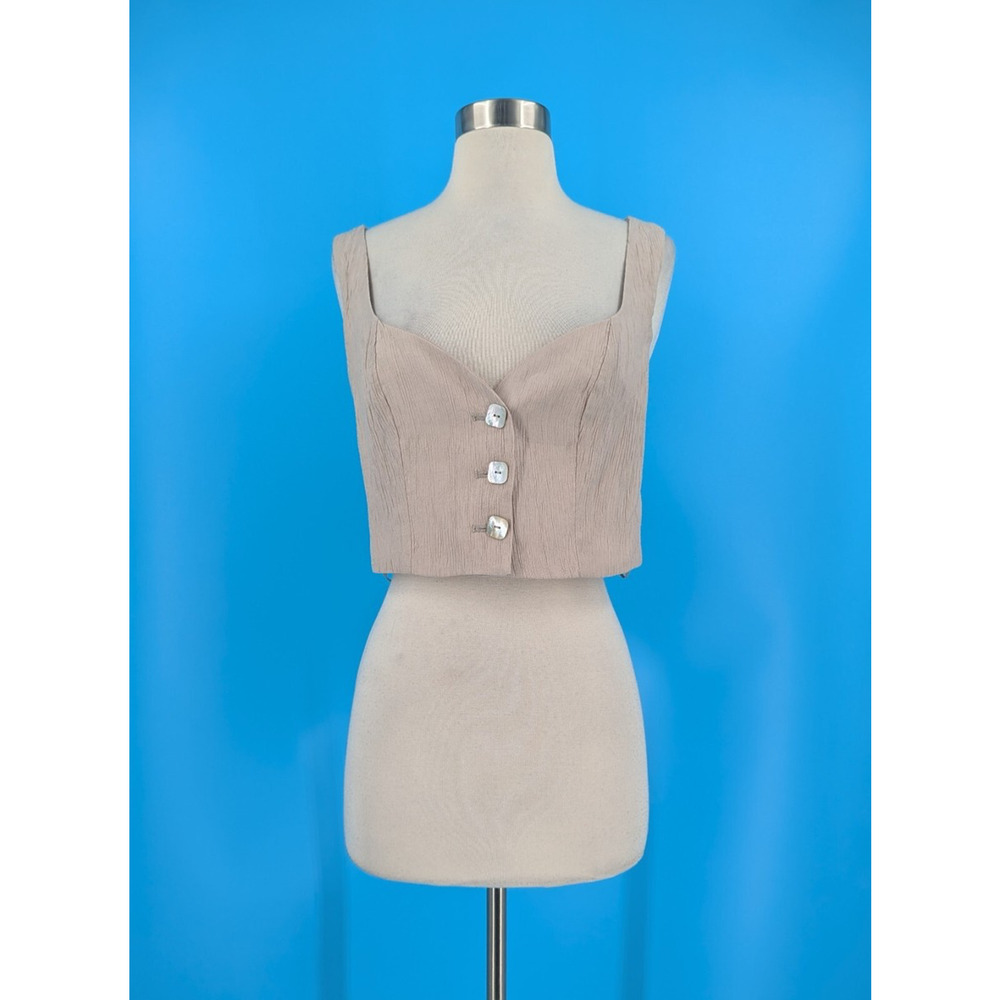 Jason Wu Crop Button-Up Tank Top - Xs - image 1